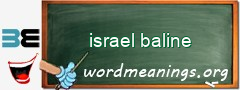 WordMeaning blackboard for israel baline